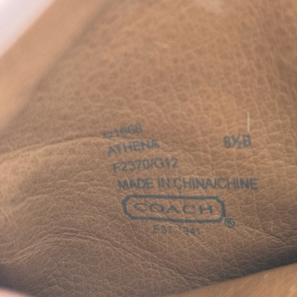 Coach Athena Women's Tan Rabbit Fur-Trimmed Boots - Picture 2 of 7